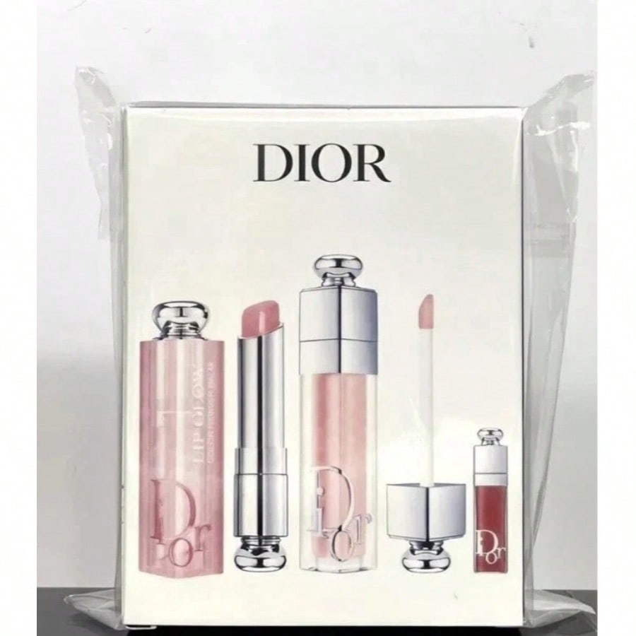 Christian Dior Addict Essentials Lip Glow, Lip Maximizer & Mini Lip 3 Piece Set 001 Pink