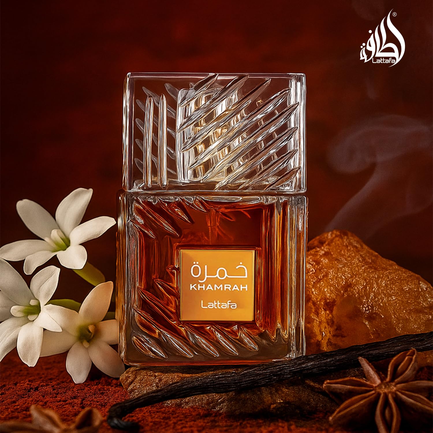 Lattafa Khamrah Eau De Parfum  - Long-Lasting Arabic Perfume for Men & Women -Spicy, Sweet & Woody Scent -100ml/3.4 Fl Oz