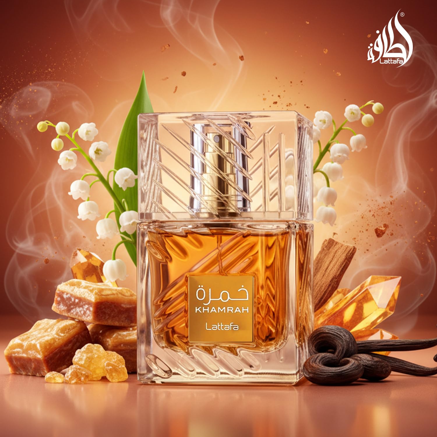 Lattafa Khamrah Eau De Parfum  - Long-Lasting Arabic Perfume for Men & Women -Spicy, Sweet & Woody Scent -100ml/3.4 Fl Oz