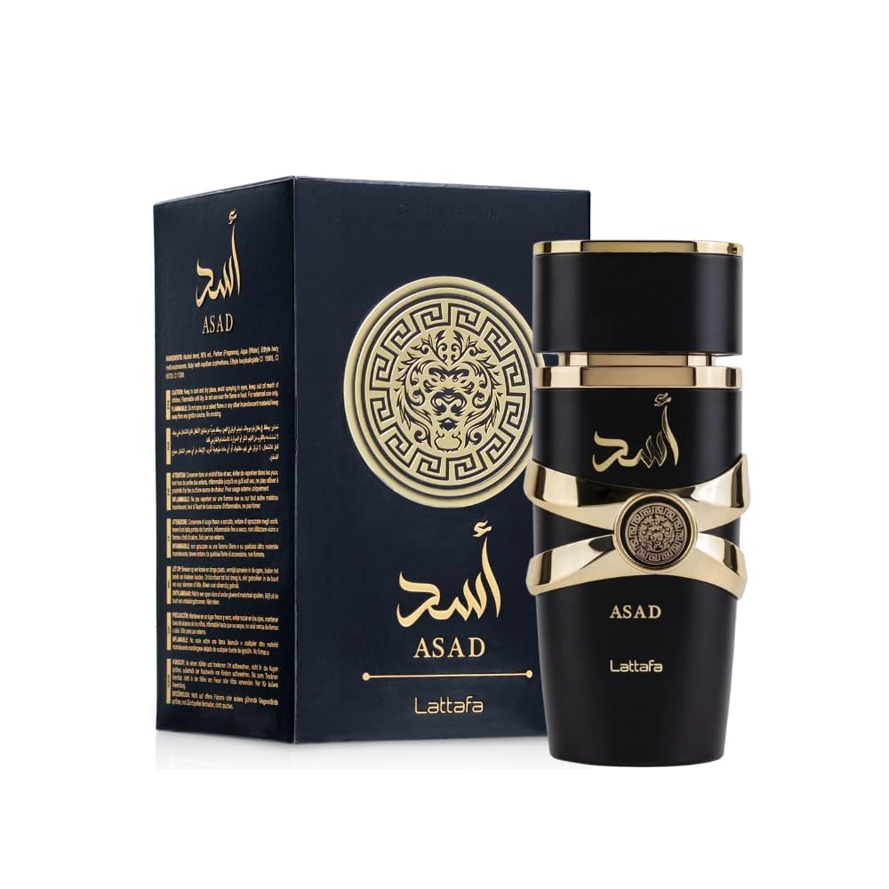 Lattafa Perfumes Asad for Unisex Eau de Parfum Spray, 3.4 Ounce/100ml