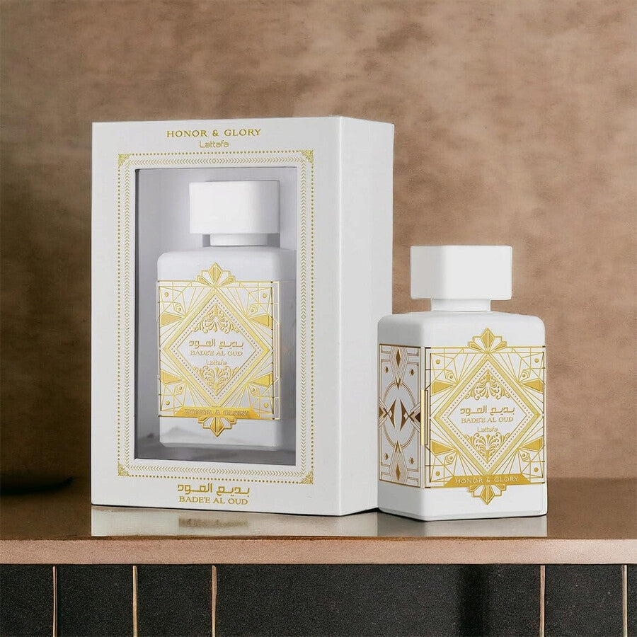 Lattafa Bade'e Al Oud Honor & Glory  Eau de Parfum Long-Lasting Fragrance for Unisex, 3.40 Ounce / 100 ml