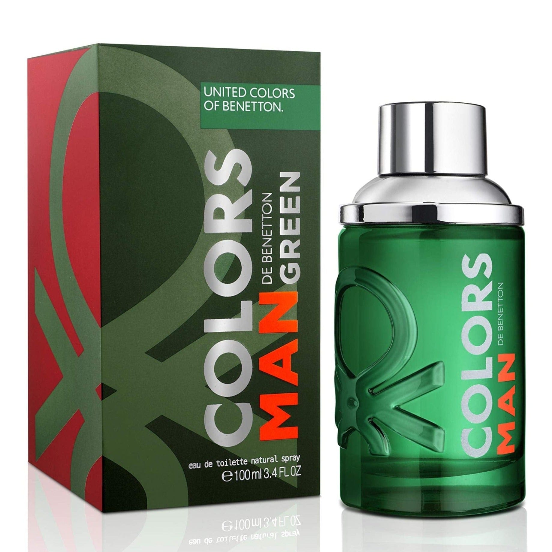 Benetton Colors de Benetton Man Green Men’s Perfume/Cologne For Men Eau de Toilette 3.4 oz / 6.7 oz Edt
