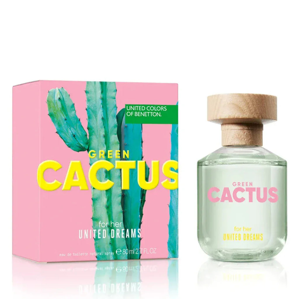 Benetton Colors Green Cactus for Her Women’s Perfume/Cologne For Women Eau de Toilette 2.7 oz Edt