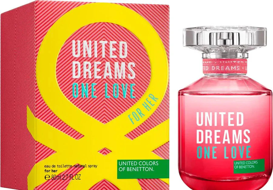 Benetton Colors United Dreams One Love Woman Pink Women’s Perfume/Cologne For Women Eau de Toilette 2.7 oz Edt