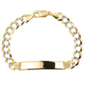 Women's Pave Curb Link ID Bracelet 14K Yellow White Gold