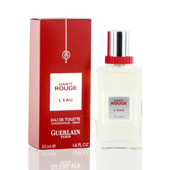 Guerlain Habit Rouge L'Eau Parfum For Men/Cologne For Men Eau de Toilette 1.6 Oz Edp