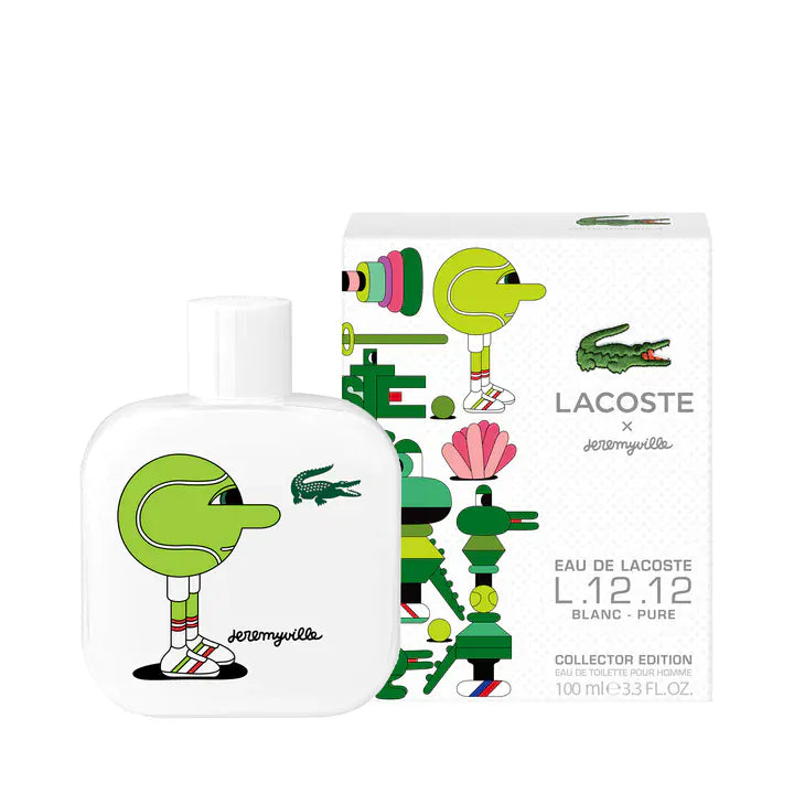Lacoste Eau de Lacoste L.12.12 Blanc Pure Jeremyville Collector Pour Homme Men’s Perfume/Cologne For Men Eau de Toilette 3.3 Oz Edt