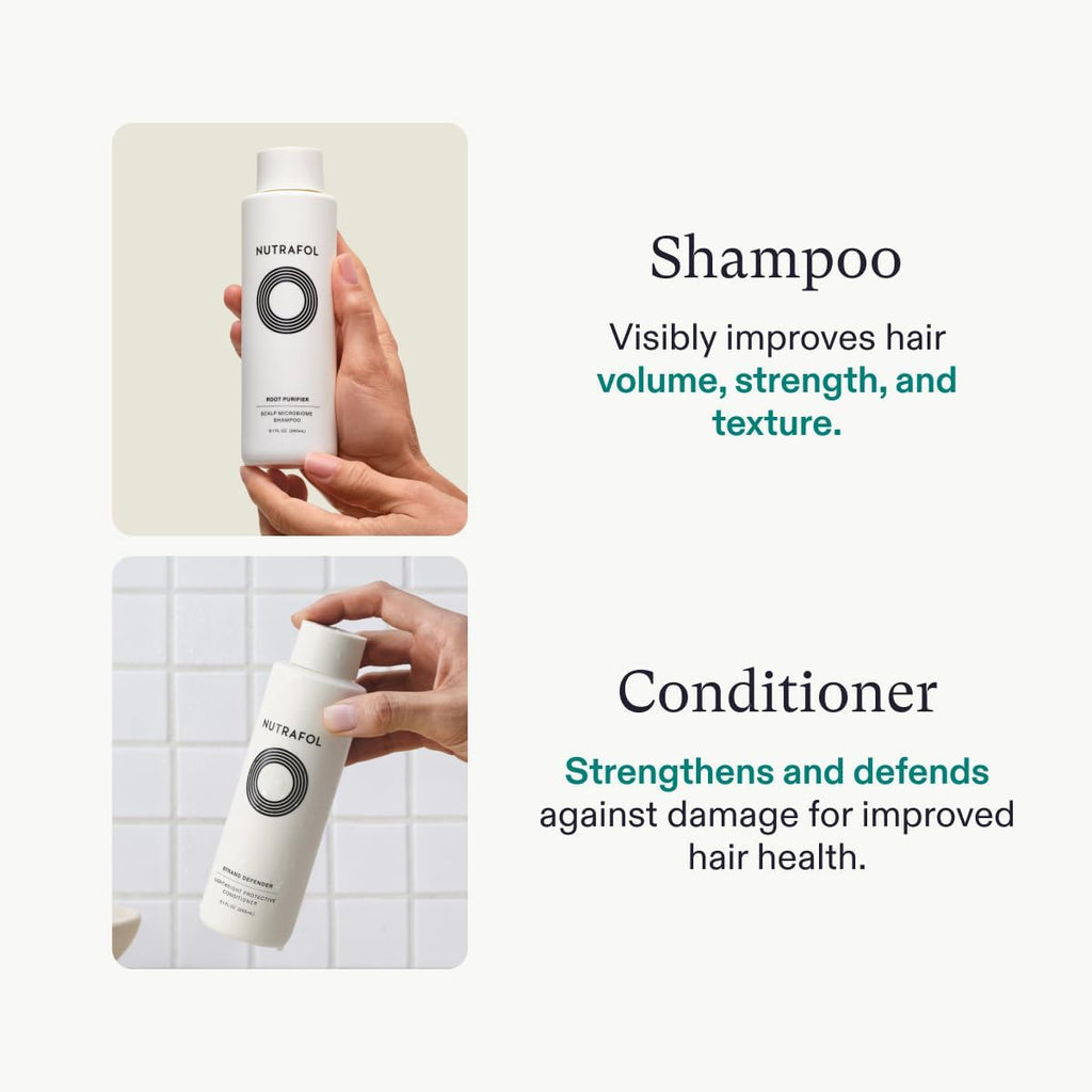 Nutrafol Shampoo and Conditioner, Cleanse and Protect Hair and Scalp, Improves Hair Volume, Strength and Texture, Physician-formulated for Thinning Hair - 8.1 Fl Oz Bottle