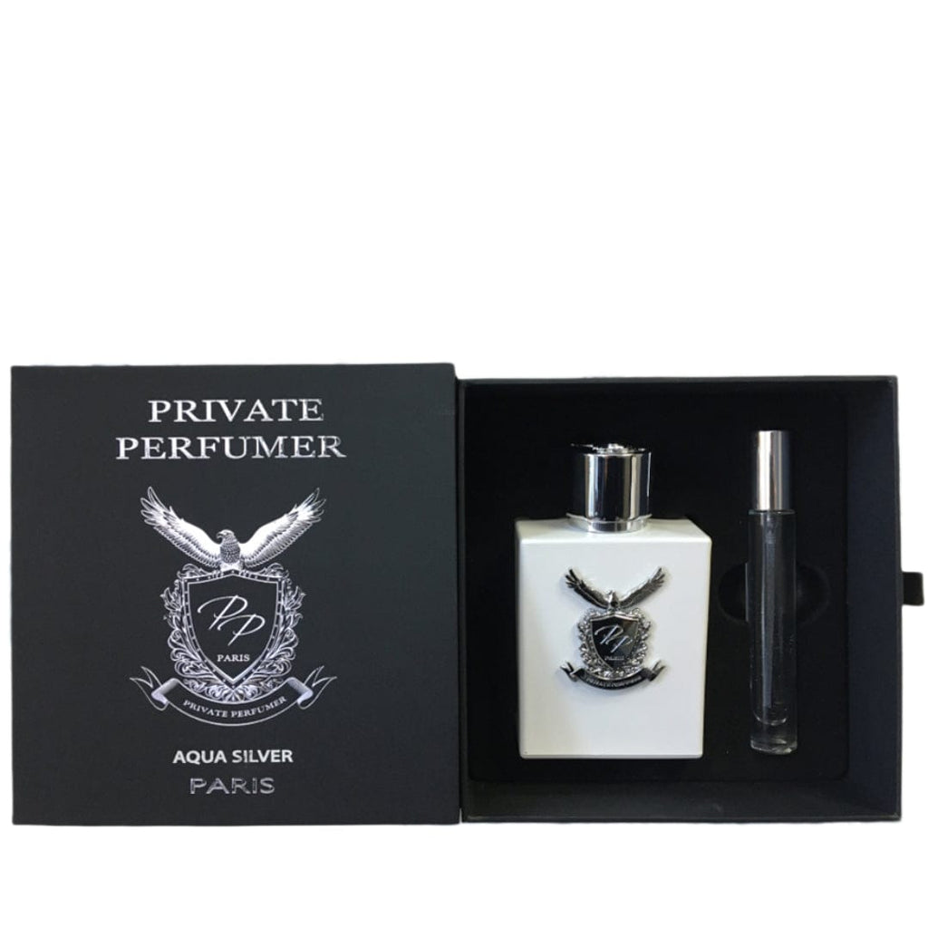 Private Perfumer  Aqua Silver Men’s Perfume/Cologne For Men Eau de Parfum 3.4 oz Edp