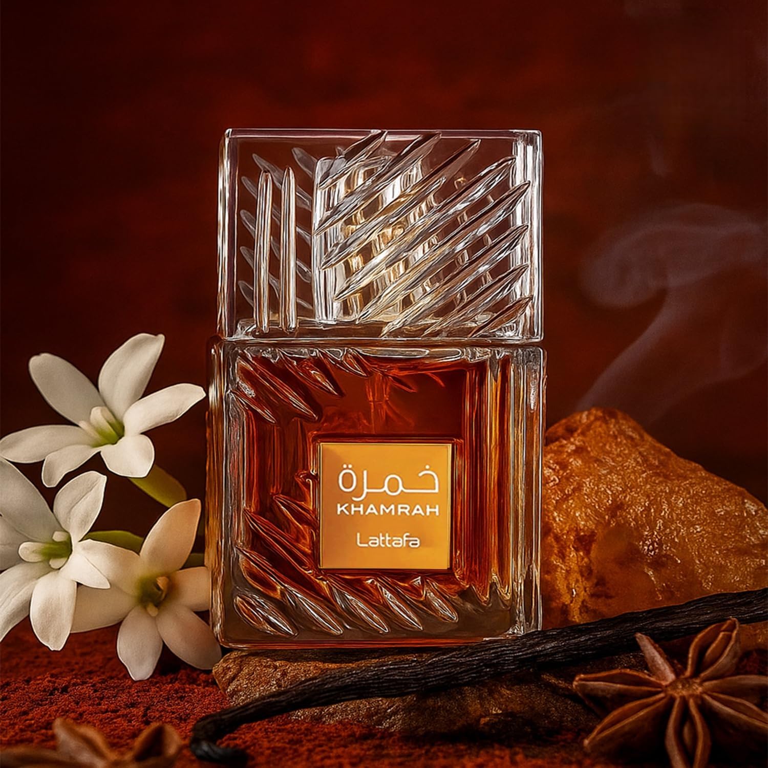 Lattafa Khamrah Qahwa Eau de Parfum for Unisex - Long-Lasting Fragrance - Vanilla, Warm Spicy, Cinnamon, Sweet - 3.40 Ounce / 100 ml