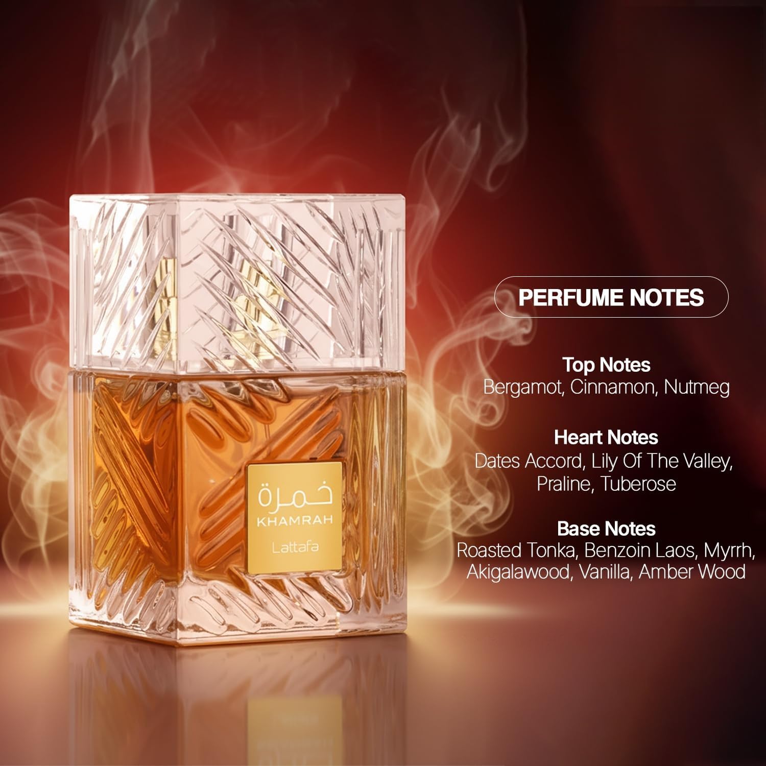 Lattafa Khamrah Qahwa Eau de Parfum for Unisex - Long-Lasting Fragrance - Vanilla, Warm Spicy, Cinnamon, Sweet - 3.40 Ounce / 100 ml