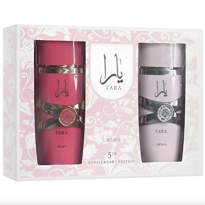 Lattafa Yara 2 Piece Fragrance Bundle for Women (3.4 Ounce Yara Eau De Parfum Spray + 3.4 Ounce Yara Candy Eau De Parfum Spray)