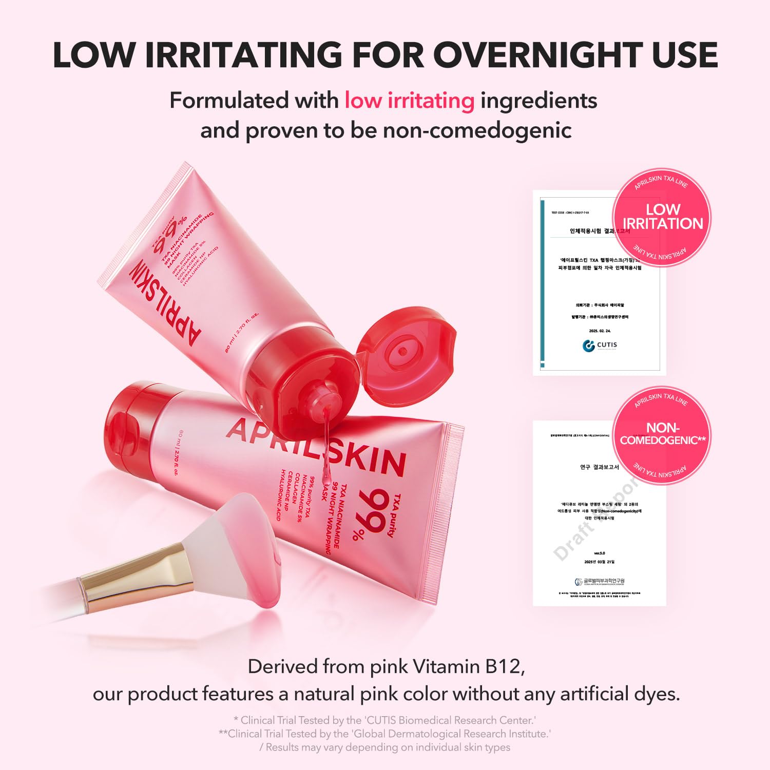 April Skin TXA Niacinamide 99 Overnight Wrapping Mask | 99% High-Purity TXA+Niacinamide for Uneven Skin Tone | Overnight Skin Booster for Toning Care, Firming & Pore Care | 80ml, 2.70 fl.oz
